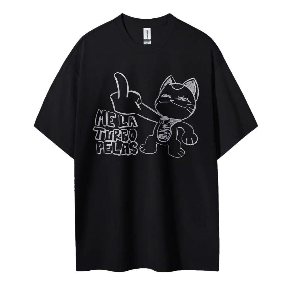Anime Merchandise Shop - Dandadan camiseta anime gato dedo médio
