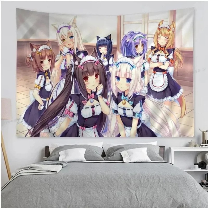 Tapeçaria VIKAMA Gata Anime Es - Wall Scroll Tapestry avaliação e preço